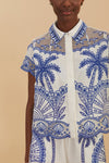 Blue Palm Trees Richelieu Shirt - Blue