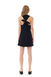 Light Twill Suiting Mini Dress - Black