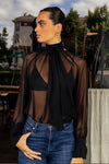 Camille Blouse - Black Sheer