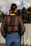 Camille Blouse - Black Sheer