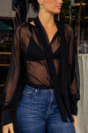 Camille Blouse - Black Sheer