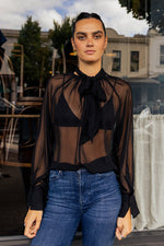 Camille Blouse - Black Sheer