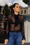 Camille Blouse - Black Sheer