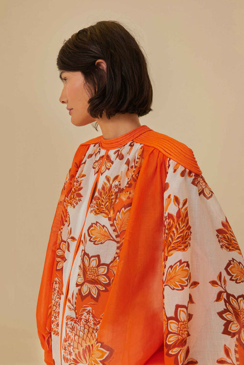 Aura Long Sleeve Blouse - Orange