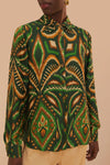 Ikat Shirt - Pineapple Green