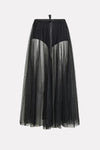 Tulle Skirt Jersey Coulotte - Nero