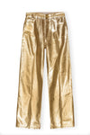 Foil Denim Wide Jeans - Gold