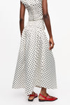 Printed Double Satin Long Pocket Skirt - Egret