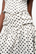 Printed Double Satin Long Pocket Skirt - Egret