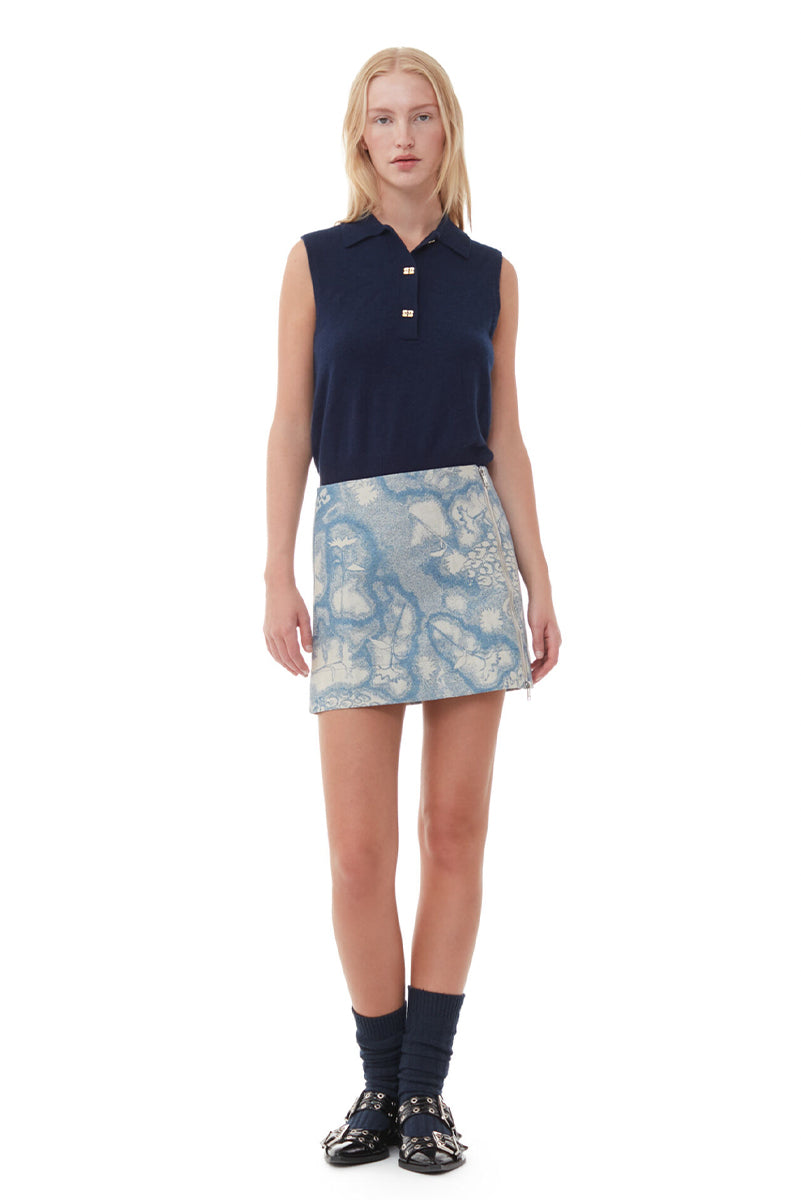 Ganni floral mini clearance skirt