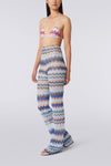 Cover up trousers in zigzag crochet with lurex