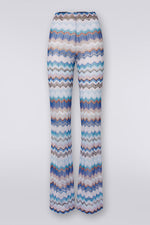 Cover up trousers in zigzag crochet with lurex