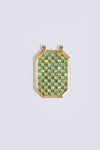 Emerald Check Scapular - 18K Yellow Gold