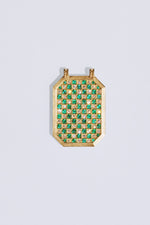 Emerald Check Scapular - 18K Yellow Gold