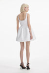 Taffeta Diamante Mini Dress - White