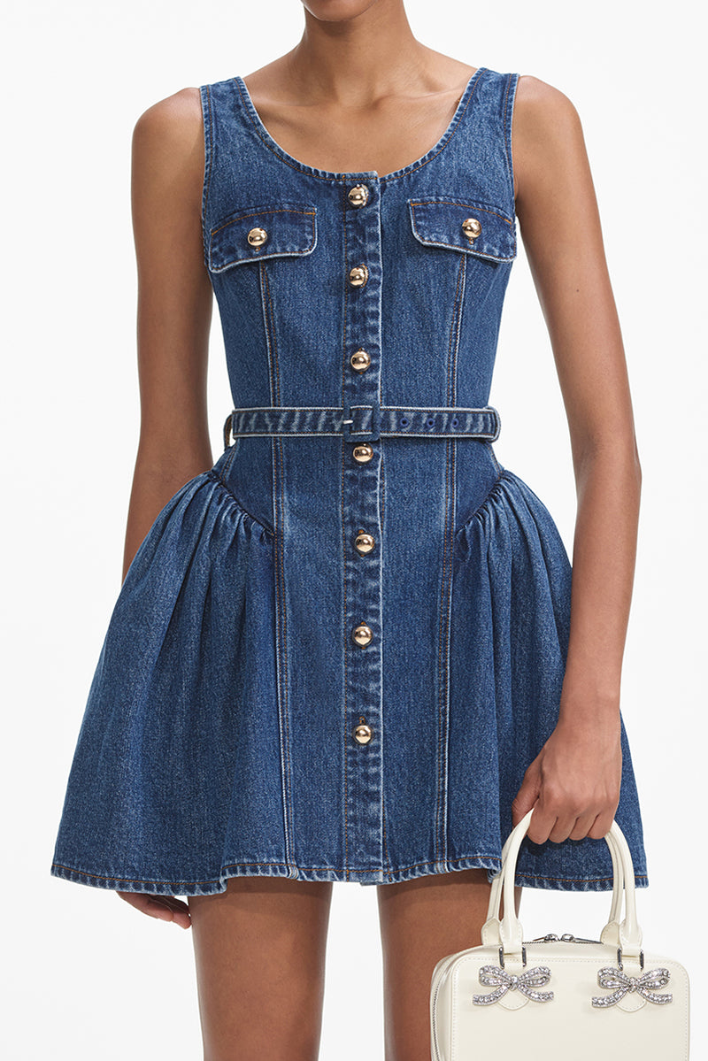 Flared Denim Dress