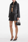 Leather Shearling Jacket -  Black