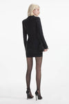 Jersey Rhinestone Mini Dress - Black
