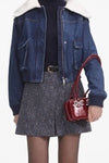 Denim Knit Collar Jacket - Blue