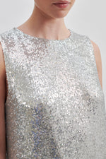 Shine Metallic Dress - Pumice Stone