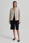 Liava Button Front Jacket - Dark Chalk