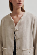 Liava Button Front Jacket - Dark Chalk