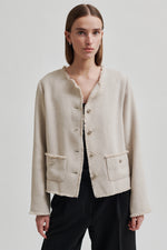 Liava Button Front Jacket - Dark Chalk