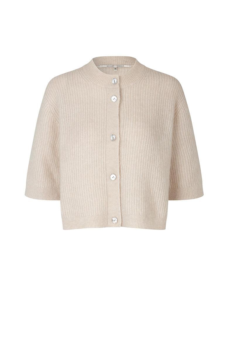 Andrea Cropped Cardigan - Pumice Stone