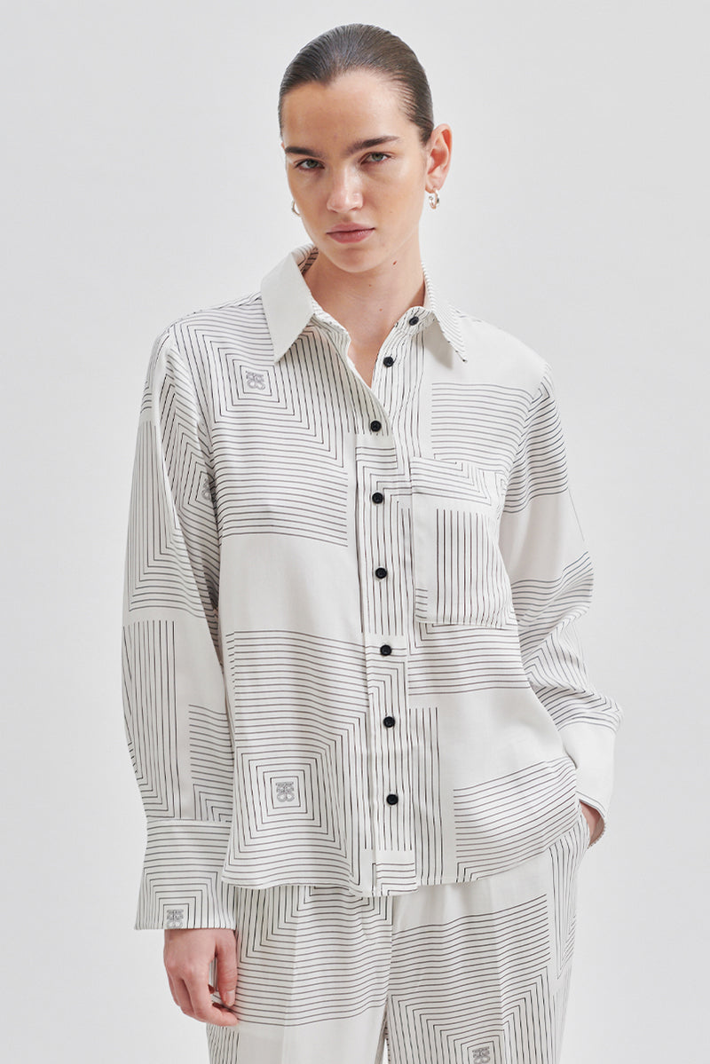 Tiarra Graphic Shirt - Vaporous White