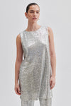 Shine Metallic Dress - Pumice Stone