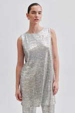 Shine Metallic Dress - Pumice Stone