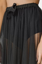 Tulle Skirt Jersey Coulotte - Nero